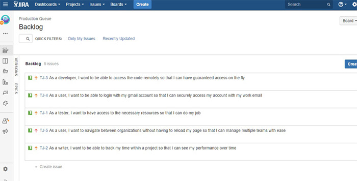 Jira User Stories